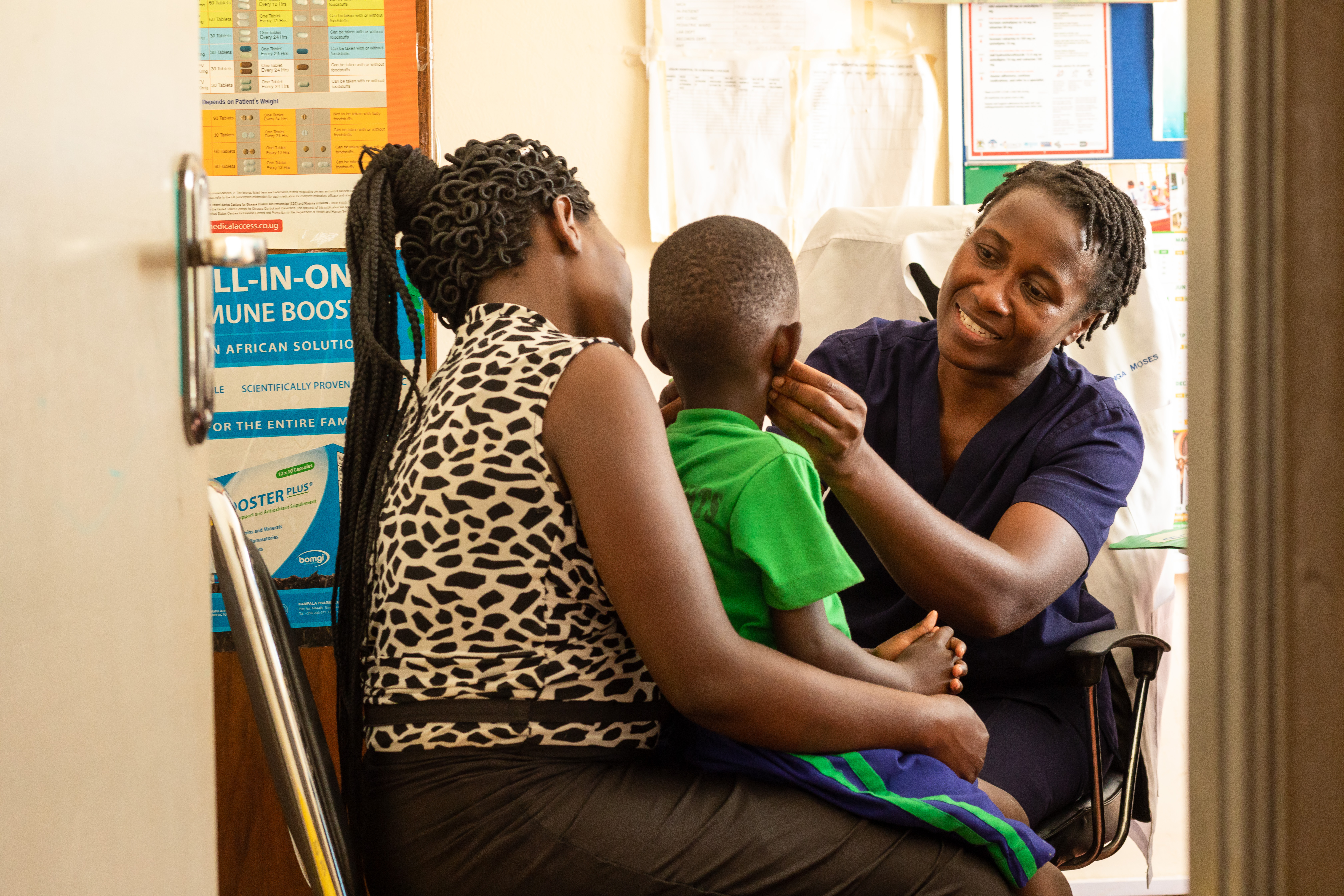 Ochen being examined by clinician