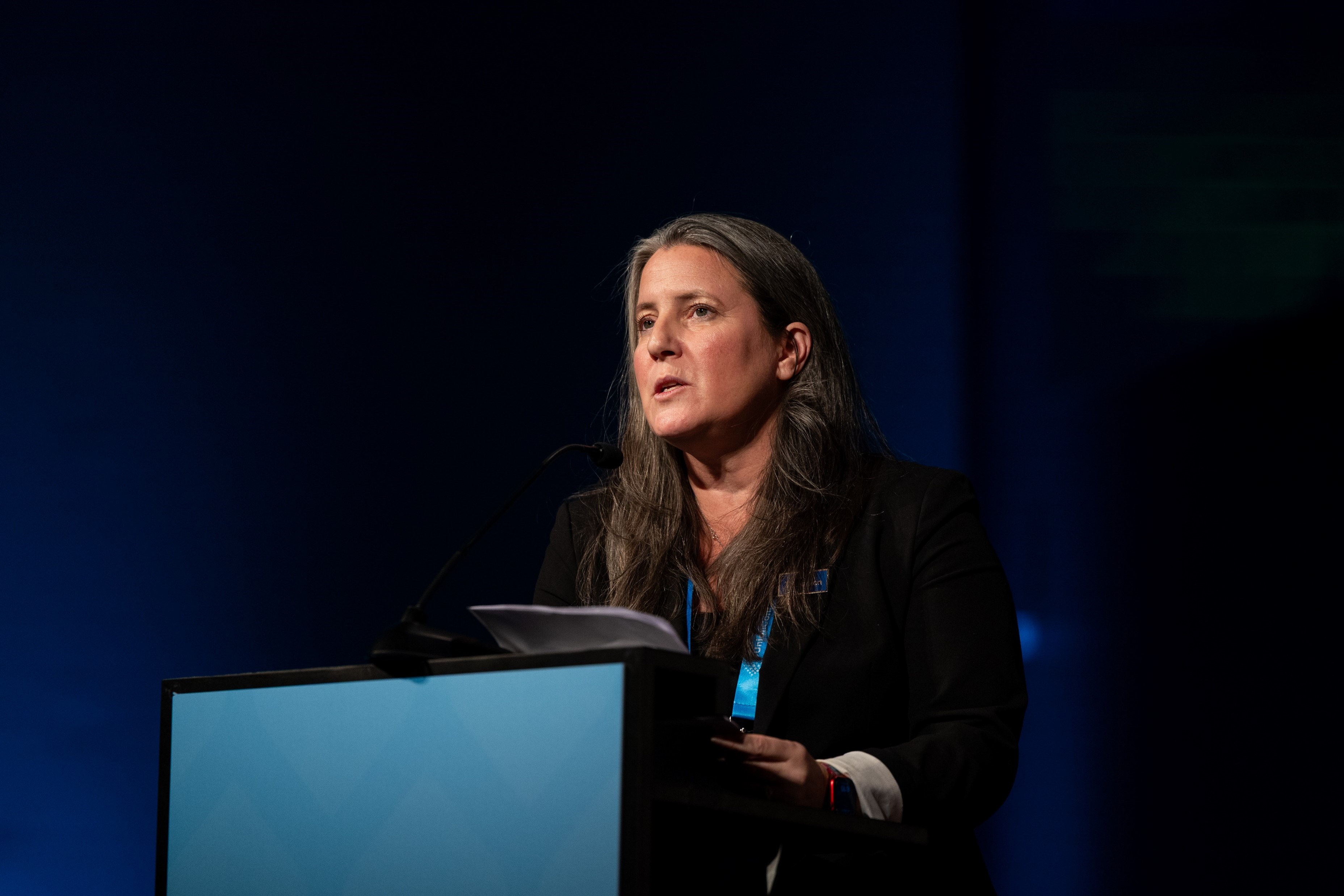 Dr Cassandra Kelly-Cirino speaking at the Union World Conference on Lung Health 2025