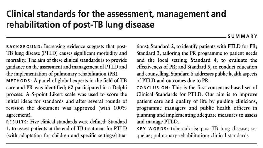 IJTLD Clinical Standards for Lung Health