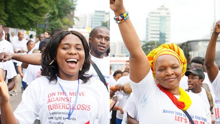 Delegates march in the ‘Every Breath Counts’ walk during the 20th Conference of The Union Africa Region in July.