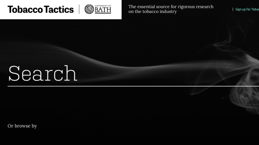 preview image of Tobacco Tactics website page
