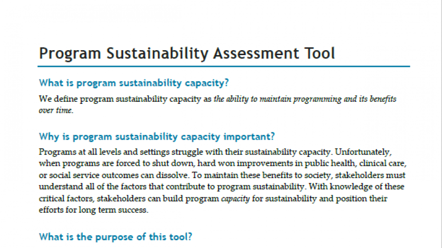 Program Sustainability Framework And Assessment Tools | The Union