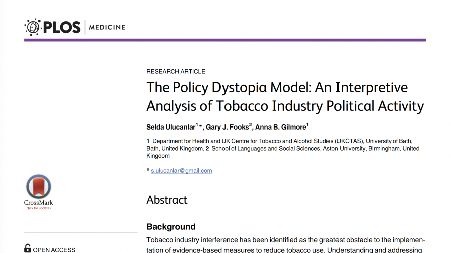Preview image of resource The Policy Dystopia Model: An Interpretive Analysis of Tobacco Industry Political Activity