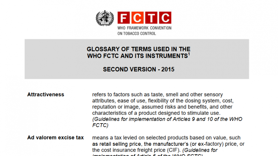 preview image of resource WHO FCTC Tobacco Control Glossary 2015 Edition
